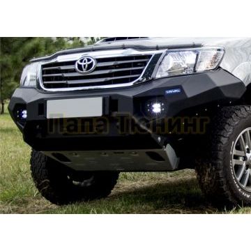 Бампер силовой передний AL (черный) Rival для Toyota Hilux Vigo 2011-2015