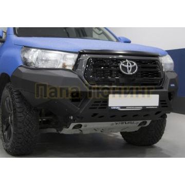Бампер силовой передний AL (черный) Rival для Toyota Hilux Revo (Exclusive) 2018-