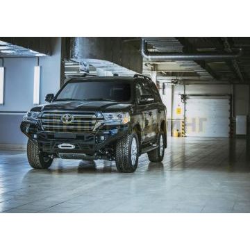 Бампер силовой передний AL (черный) Rival для Toyota Land Cruiser 200 2015-