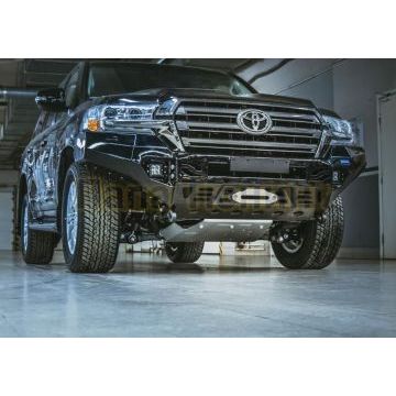 Бампер силовой передний AL (черный) Rival для Toyota Land Cruiser 200 2015-