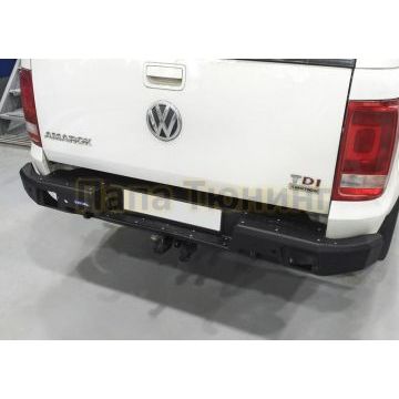 Бампер силовой задний AL (черный) Rival для Volkswagen Amarok 2010-