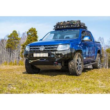 Бампер силовой передний AL (черный) Rival для Volkswagen Amarok 2010-