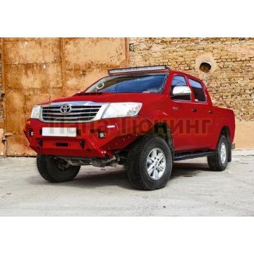 Силовая защита штатных порогов (без крепежа) Rival для Toyota Hilux Vigo, АКПП 2011-2015
