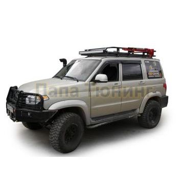 Крепление реечного домкрата на экспедиционный багажник Rival для UAZ Patriot 2008-