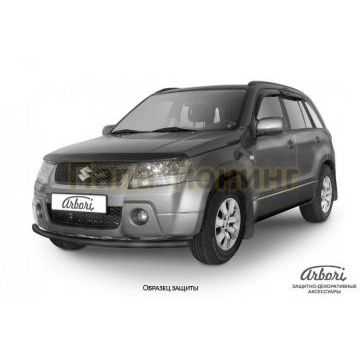 Защита переднего бампера чёрная сталь 57 мм Slitkoff для Renault Duster 2015-