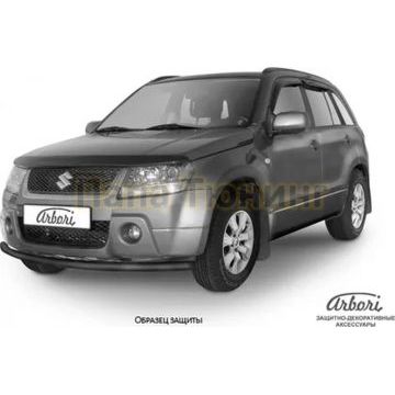 Защита переднего бампера чёрная сталь 42 мм Slitkoff для Renault Duster 2015-