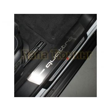 Накладки на пороги (лист шлифованный надпись quattro) 4шт ТСС для Audi Q8 2019-