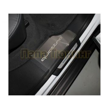 Накладки на пороги (лист шлифованный надпись quattro) 4шт ТСС для Audi Q8 2019-