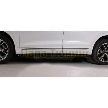 Пороги алюминиевые с пластиковой накладкой 2020 мм ТСС для Audi Q8 2019-