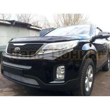 Защита радиатора хром нижняя РусСталь для Kia Sorento 2012-2020