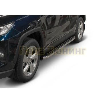 Пороги алюминиевые Rival Premium для Toyota Rav4 2019-