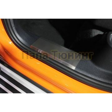 Накладки на пластиковые пороги (лист шлифованный) 4шт ТСС для Audi Q3 2019-