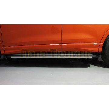 Пороги алюминиевые "Slim Line Silver" 1780 мм ТСС для Audi Q3 2019-