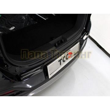 Накладки на задний бампер (лист зеркальный с полосой) 2шт ТСС для Chery Tiggo 8 2020- Накладки на задний бампер (лист зеркальный с полосой) 2шт ТСС для Chery Tiggo 8 2020-