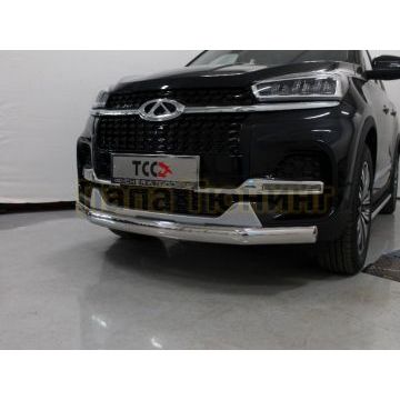 Защита передняя нижняя (овальная) 75х42 мм ТСС для Chery Tiggo 8 2020-