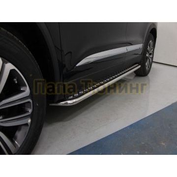 Пороги с площадкой 42,4 мм ТСС для Chery Tiggo 8 2020-