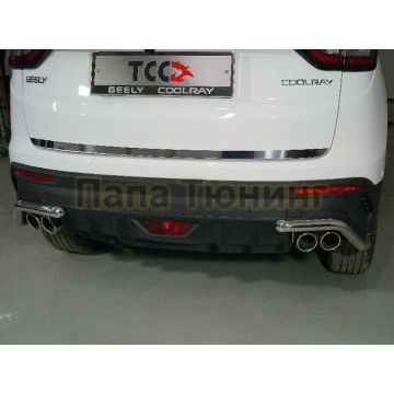 Накладка на заднюю дверь (лист зеркальный) ТСС для Geely Coolray 2020-