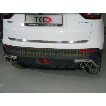 Накладка на заднюю дверь (лист шлифованный) ТСС для Geely Coolray 2020-2024