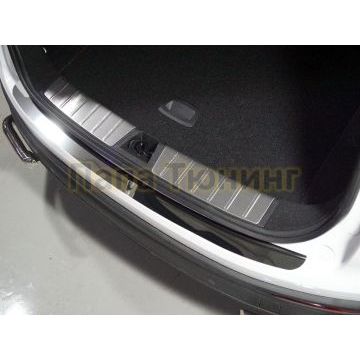 Накладка на задний бампер (лист зеркальный) ТСС для Geely Coolray 2020-