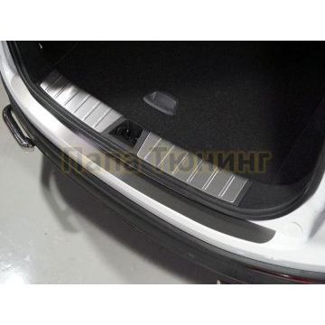Накладка на задний бампер (лист шлифованный) ТСС для Geely Coolray 2020-2024