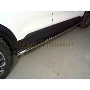 Пороги труба 42,4 мм ТСС для Geely Coolray 2020-2024 Пороги труба 42,4 мм ТСС для Geely Coolray 2020-2024