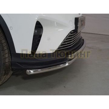 Защита передняя нижняя (двойная) 42,4/42,4 мм ТСС для Geely Coolray 2020-2024