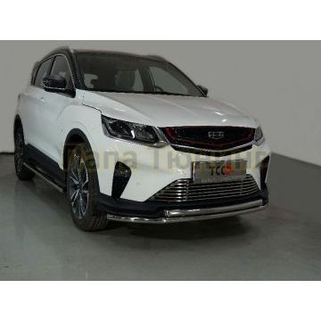 Защита передняя нижняя (двойная) 42,4/42,4 мм ТСС для Geely Coolray 2020-2024