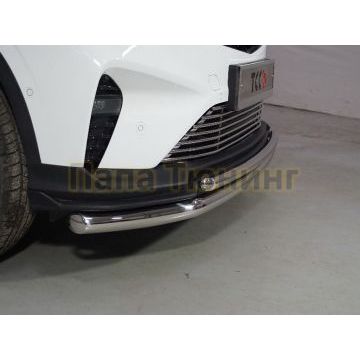 Защита передняя нижняя (двойная) 60,3/42,4 мм ТСС для Geely Coolray 2020-2024