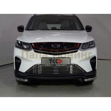 Защита передняя (уголки) 42,4 мм ТСС для Geely Coolray 2020-2024