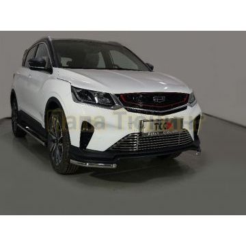 Защита передняя (уголки) 42,4 мм ТСС для Geely Coolray 2020-2024