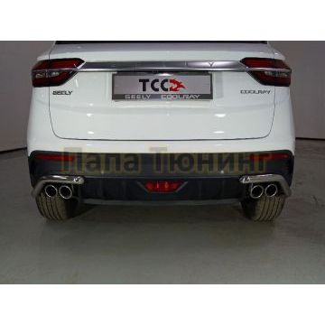 Защита задняя (уголки) 42,4 мм ТСС для Geely Coolray 2020-2024