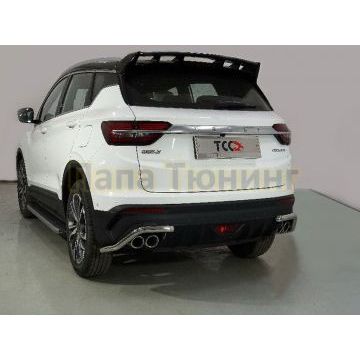 Защита задняя (уголки) 42,4 мм ТСС для Geely Coolray 2020-2024