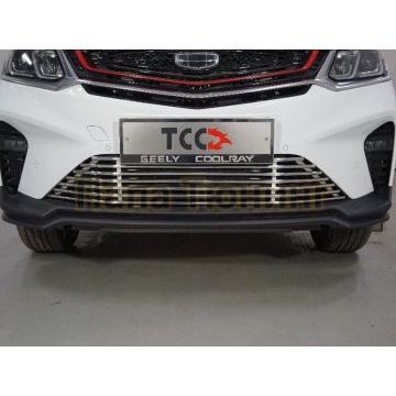 Решетка радиатора 12 мм ТСС для Geely Coolray 2020-2024 Решетка радиатора 12 мм ТСС для Geely Coolray 2020-2024