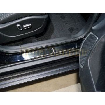 Накладки на пороги (лист зеркальный) 4шт ТСС для Geely Emgrand X7 2018-