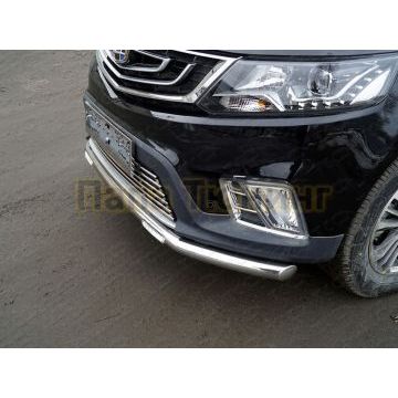 Защита передняя нижняя (с ДХО) 60,3 мм ТСС для Geely Emgrand X7 2018-