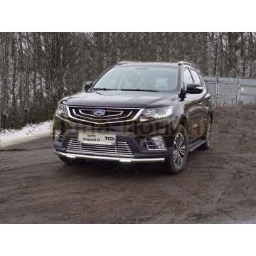 Защита передняя нижняя (с ДХО) 60,3 мм ТСС для Geely Emgrand X7 2018-