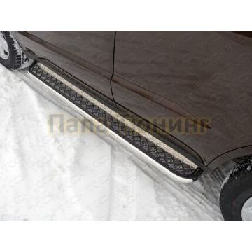 Пороги с площадкой 42,4 мм ТСС для Geely Emgrand X7 2018-