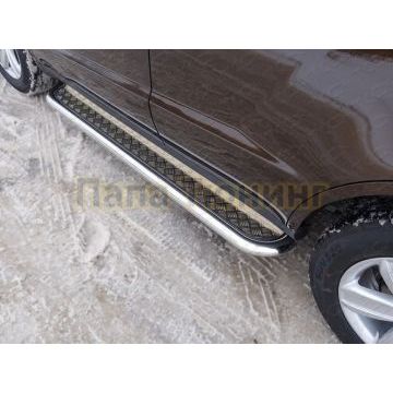 Пороги с площадкой 60,3 мм ТСС для Geely Emgrand X7 2018-