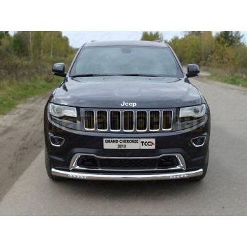 Защита передняя нижняя (с ходовыми огнями) 76,1 мм ТСС для Jeep Grand Cherokee 2013-2017