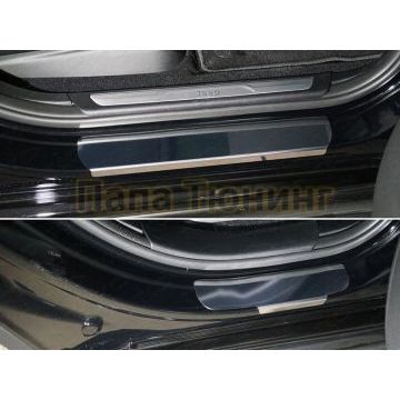 Накладки на пороги (лист зеркальный) 4шт ТСС для Jeep Grand Cherokee 2017-
