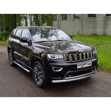 Защита передняя нижняя (двойная) 76,1/42,4 мм ТСС для Jeep Grand Cherokee 2017-