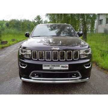 Защита передняя нижняя (двойная) 76,1/42,4 мм ТСС для Jeep Grand Cherokee 2017-
