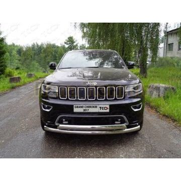 Защита передняя нижняя (двойная) 76,1/75 мм ТСС для Jeep Grand Cherokee 2017-