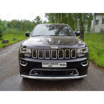 Защита передняя нижняя (с ДХО) 76,1 мм ТСС для Jeep Grand Cherokee 2017-