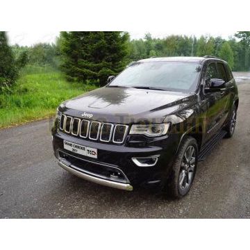 Защита передняя (овальная короткая) 75х42 мм ТСС для Jeep Grand Cherokee 2017-