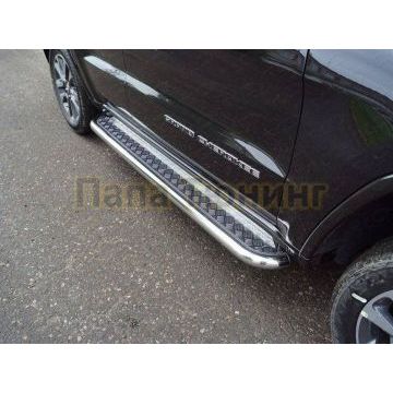 Пороги с площадкой 60,3 мм ТСС для Jeep Grand Cherokee 2017- Пороги с площадкой 60,3 мм ТСС для Jeep Grand Cherokee 2017-