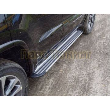 Пороги алюминиевые ''Slim Line Silver'' 1820 мм ТСС для Jeep Grand Cherokee 2017-