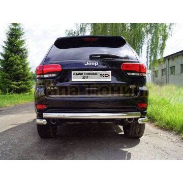 Защита задняя (овальная длинная) 75х42 мм ТСС для Jeep Grand Cherokee 2017-