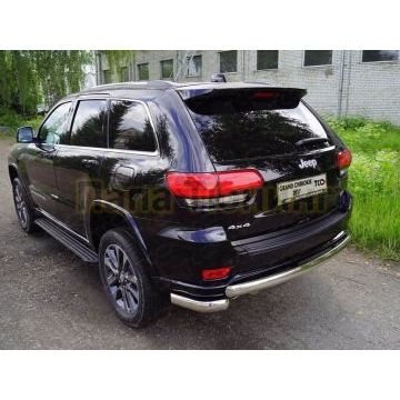 Защита задняя (овальная длинная) 75х42 мм ТСС для Jeep Grand Cherokee 2017-
