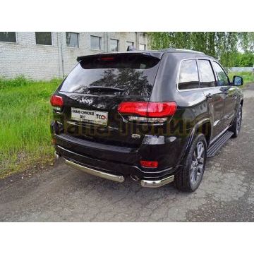 Защита задняя (уголки овальные) 75х42 мм ТСС для Jeep Grand Cherokee 2017-